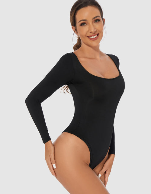 Load image into Gallery viewer, Full Size Scoop Neck Long Sleeve Bodysuit
