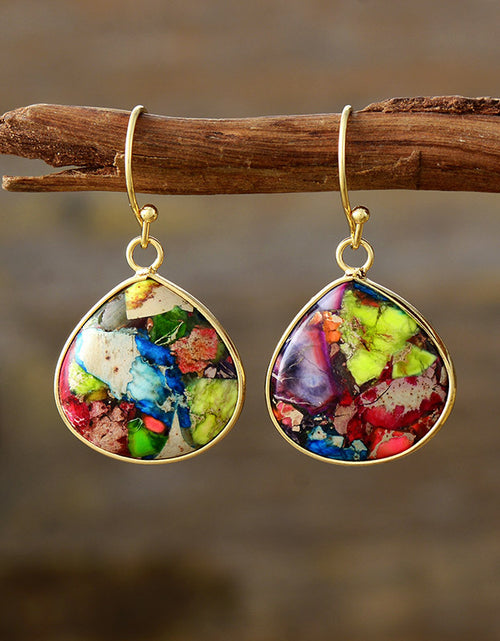 Load image into Gallery viewer, 18K Gold-Plated Natural Stone Earrings
