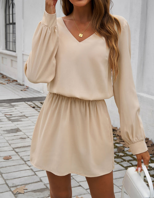 Load image into Gallery viewer, Cutout V-Neck Long Sleeve Mini Dress
