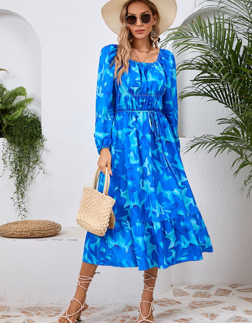 Load image into Gallery viewer, Printed Long Sleeve Midi Dress
