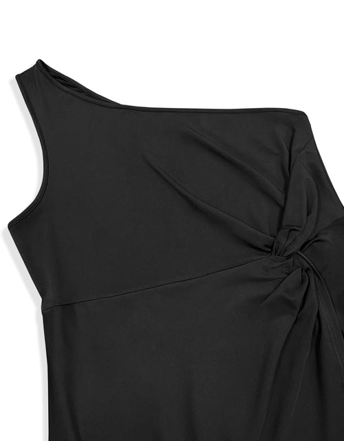 Load image into Gallery viewer, Plus Size Twisted One Shoulder Sleeveless Midi Dress
