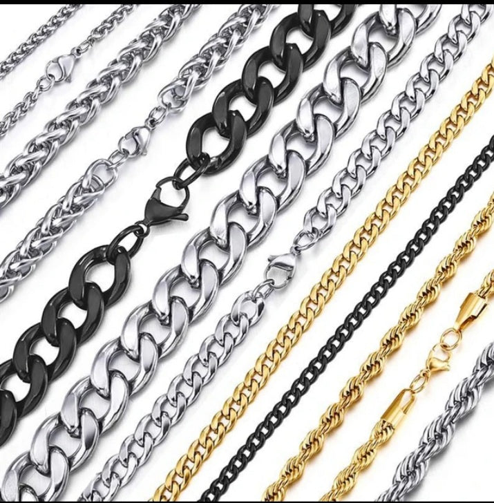 Men's Stainless Steel Link Figaro Chain