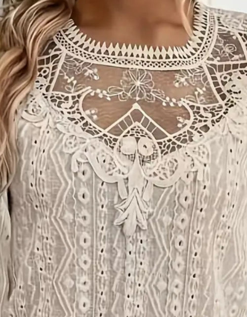 Load image into Gallery viewer, Lace Eyelet Long Sleeve Top
