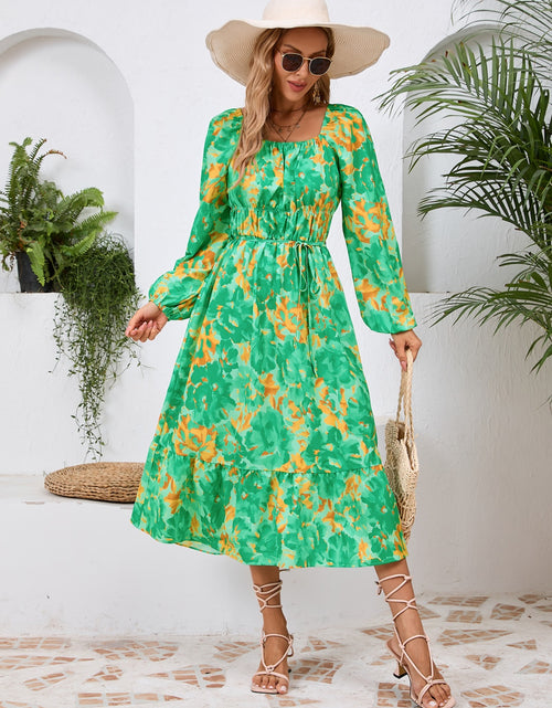 Load image into Gallery viewer, Printed Long Sleeve Midi Dress
