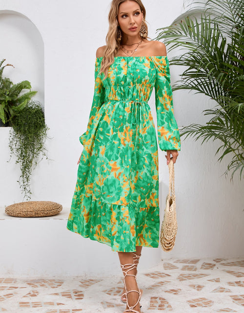 Load image into Gallery viewer, Printed Long Sleeve Midi Dress
