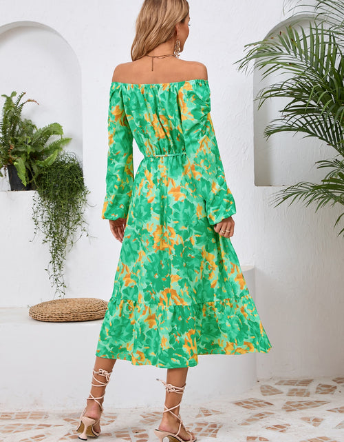 Load image into Gallery viewer, Printed Long Sleeve Midi Dress
