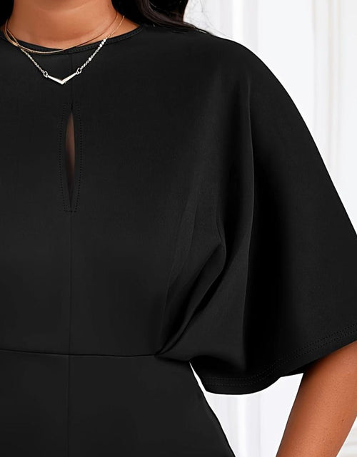 Load image into Gallery viewer, Plus Size Ruched Round Neck Half Sleeve Blouse
