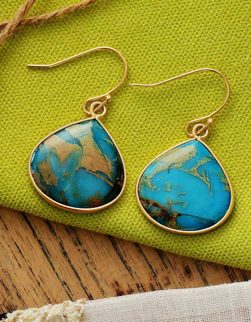 Load image into Gallery viewer, 18K Gold-Plated Natural Stone Earrings
