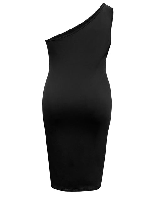 Load image into Gallery viewer, Plus Size Twisted One Shoulder Sleeveless Midi Dress
