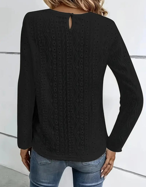 Load image into Gallery viewer, Lace Eyelet Long Sleeve Top
