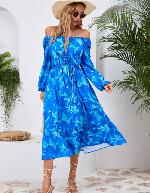 Load image into Gallery viewer, Printed Long Sleeve Midi Dress
