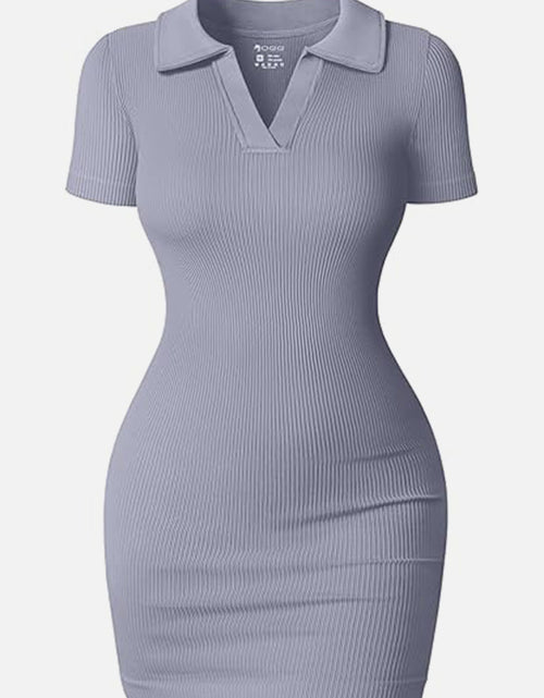 Load image into Gallery viewer, Johnny Collar Short Sleeve Active Dress
