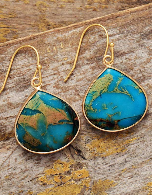 Load image into Gallery viewer, 18K Gold-Plated Natural Stone Earrings
