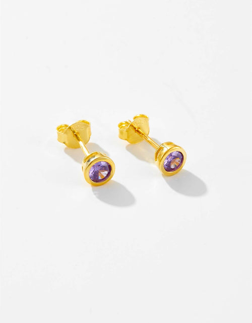 Load image into Gallery viewer, 925 Sterling Silver Inlaid Zircon Stud Earrings
