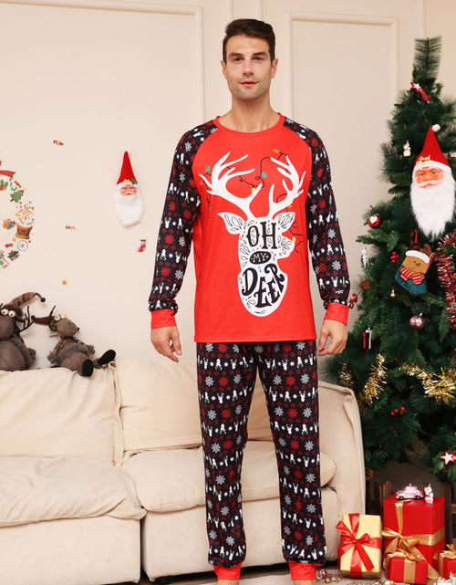 Load image into Gallery viewer, Full Size Reindeer Graphic Top and Pants Set
