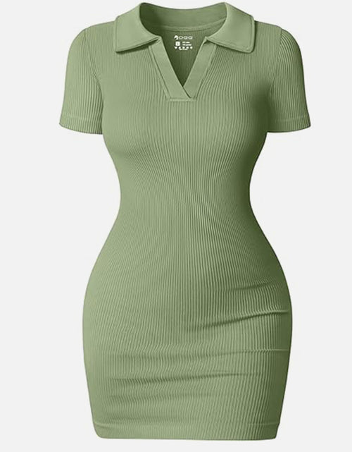 Load image into Gallery viewer, Johnny Collar Short Sleeve Active Dress
