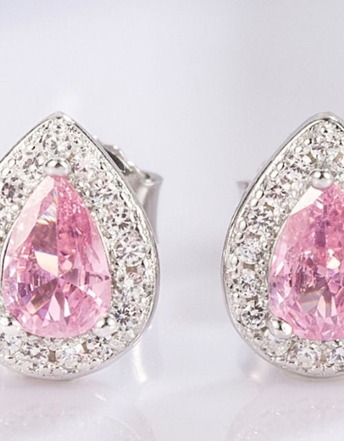 Load image into Gallery viewer, 925 Sterling Silver Rhinestone Zircon Teardrop Shape Earrings
