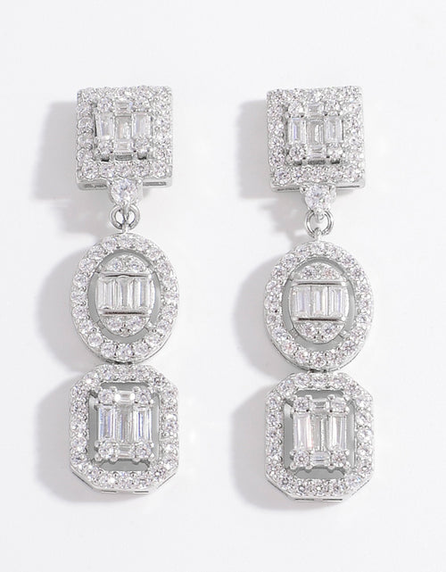 Load image into Gallery viewer, 925 Sterling Silver Inlaid Zircon Earrings
