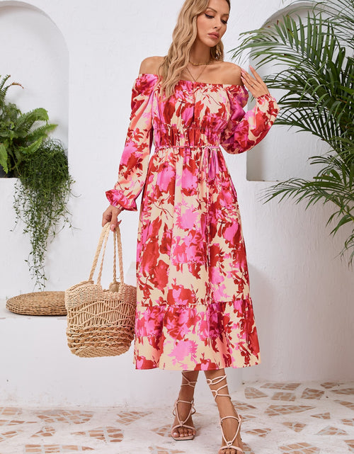 Load image into Gallery viewer, Printed Long Sleeve Midi Dress
