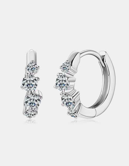 Load image into Gallery viewer, 925 Sterling Silver Moissanite Huggie Earrings
