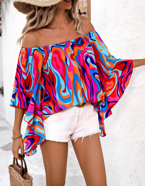 Load image into Gallery viewer, Printed Off-Shoulder Blouse
