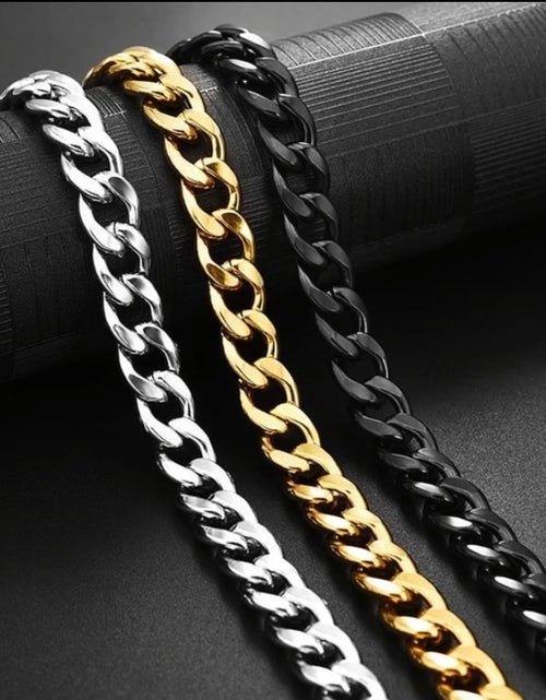 Load image into Gallery viewer, Men&#39;s Stainless Steel Link Figaro Chain
