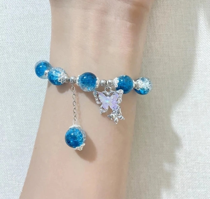 Beautifully Hand Crafted Crystal Pendant Butterfly Bracelets