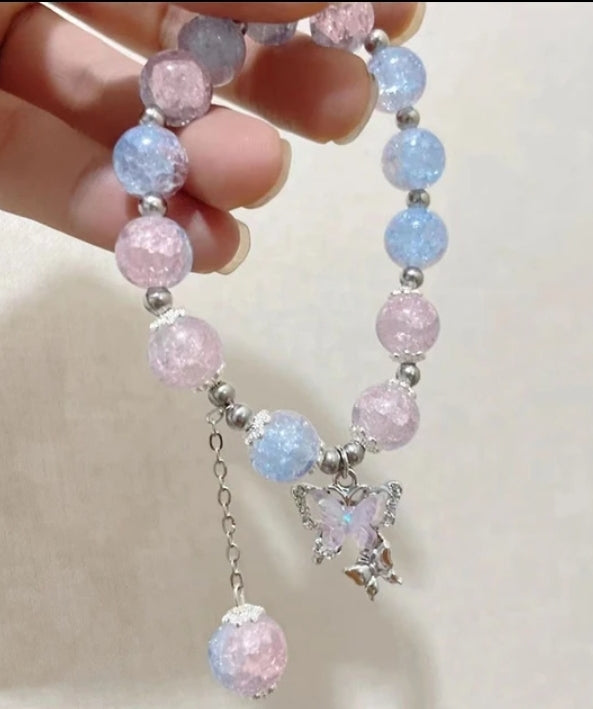 Beautifully Hand Crafted Crystal Pendant Butterfly Bracelets