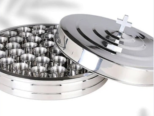 Load image into Gallery viewer, Stainless Steel Communion Tray With Lid
