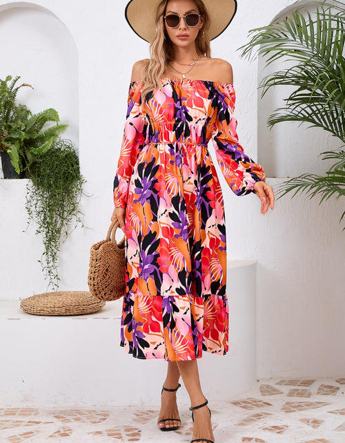 Load image into Gallery viewer, Printed Long Sleeve Midi Dress
