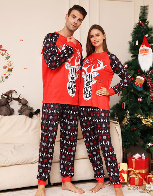 Load image into Gallery viewer, Full Size Reindeer Graphic Top and Pants Set
