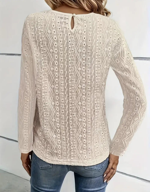 Load image into Gallery viewer, Lace Eyelet Long Sleeve Top
