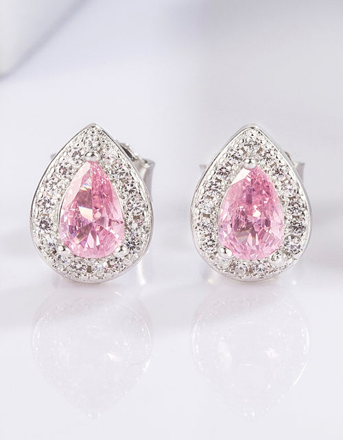 Load image into Gallery viewer, 925 Sterling Silver Rhinestone Zircon Teardrop Shape Earrings
