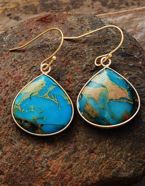 Load image into Gallery viewer, 18K Gold-Plated Natural Stone Earrings
