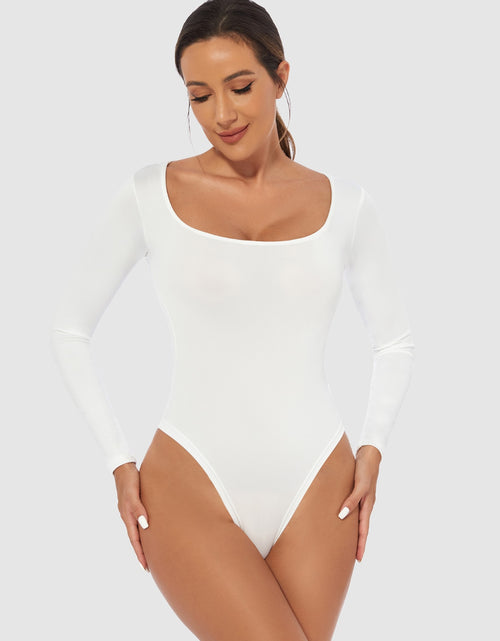 Load image into Gallery viewer, Full Size Scoop Neck Long Sleeve Bodysuit
