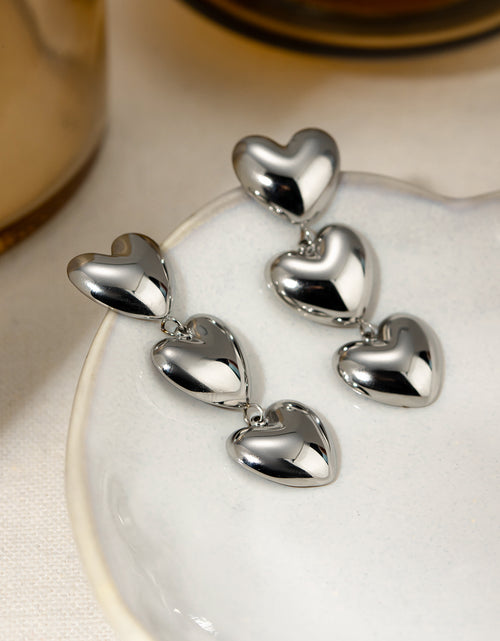 Load image into Gallery viewer, Stainless Steel Heart Earrings
