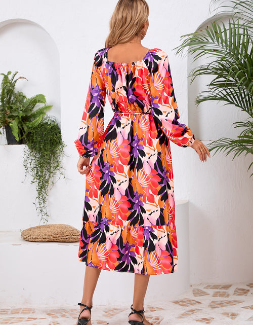 Load image into Gallery viewer, Printed Long Sleeve Midi Dress
