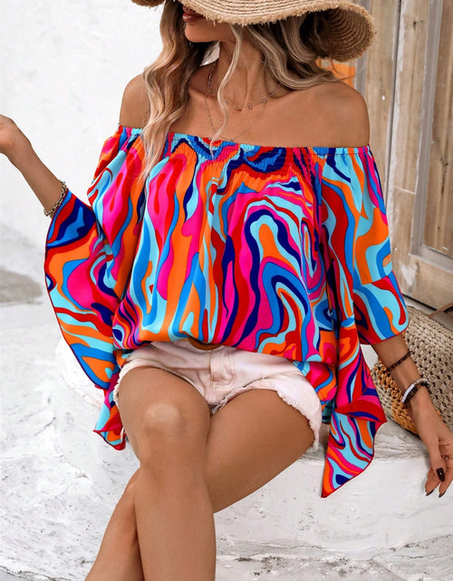 Load image into Gallery viewer, Printed Off-Shoulder Blouse
