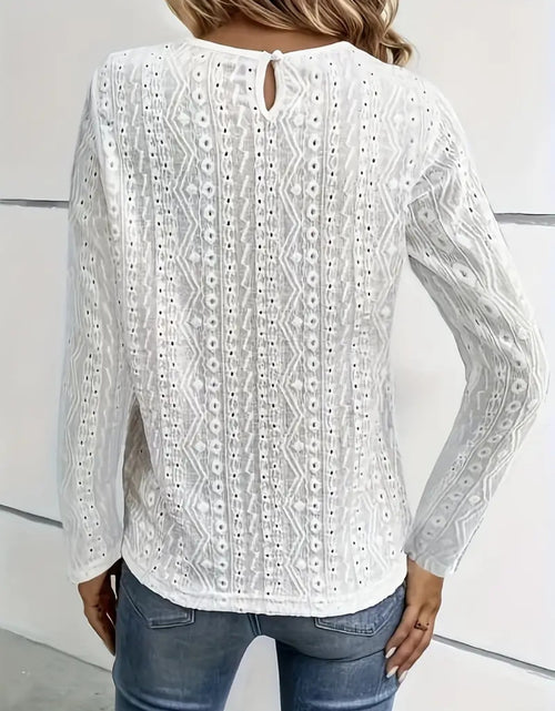 Load image into Gallery viewer, Lace Eyelet Long Sleeve Top
