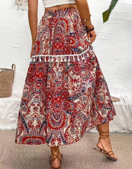 Load image into Gallery viewer, Printed Elastic Waist Midi Skirt
