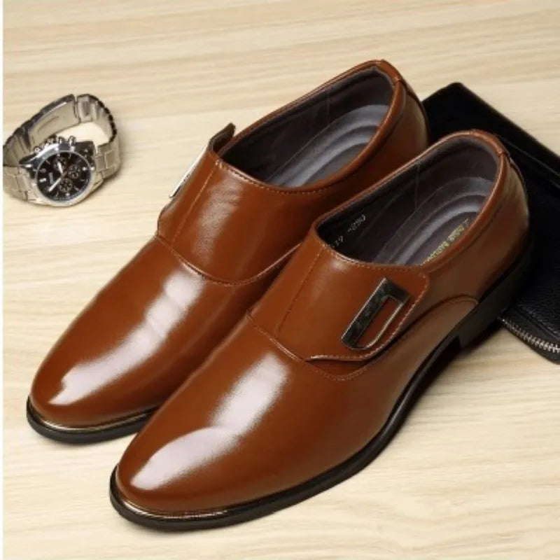 2021 New Men'S Fashion British Style Pointed Toe Wedding Business Leather Formal Dress Shoes Summer Flats Shoes Oxfords Men U90