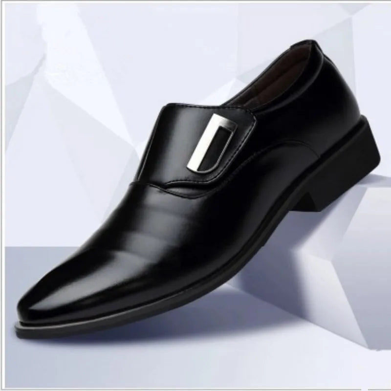 2021 New Men'S Fashion British Style Pointed Toe Wedding Business Leather Formal Dress Shoes Summer Flats Shoes Oxfords Men U90