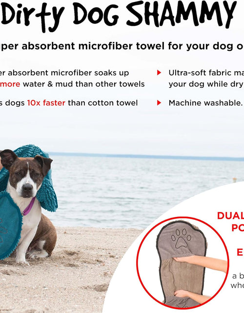 Load image into Gallery viewer, Shammy Dog Towels for Drying Dogs - Heavy Duty Soft Microfiber Bath Towel - Super Absorbent, Quick Drying, &amp; Machine Washable - Must Have Dog &amp; Cat Bathing Supplies | Grey 13X31
