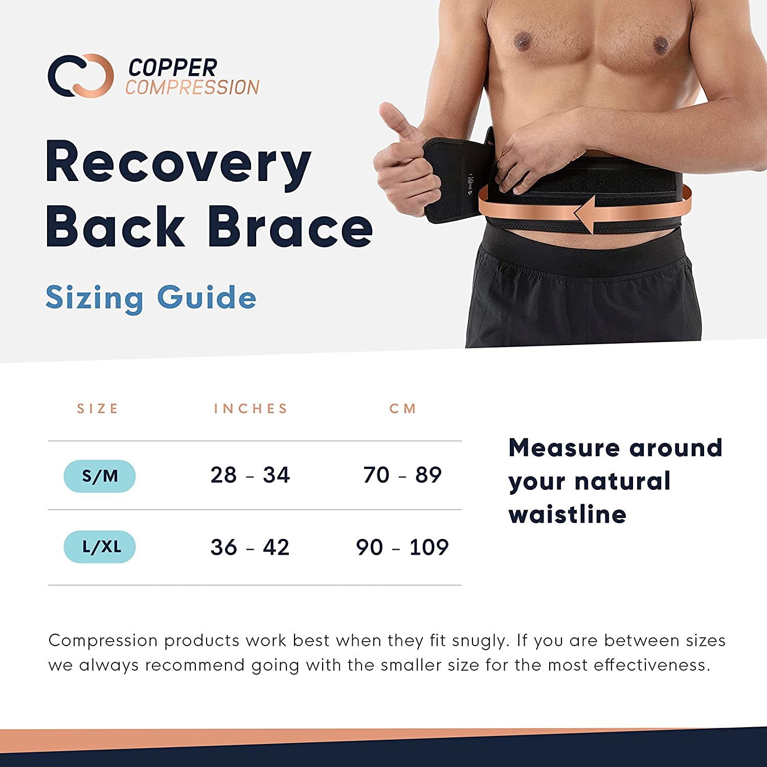 Back Brace - Copper Infused Orthopedic Lower Lumbar Support Belt. Relieves Muscle & Ligament Strain, Arthritis, Osteoporosis, Hernia, Ruptured Disc, Sciatica, Scoliosis, Fits Men & Women