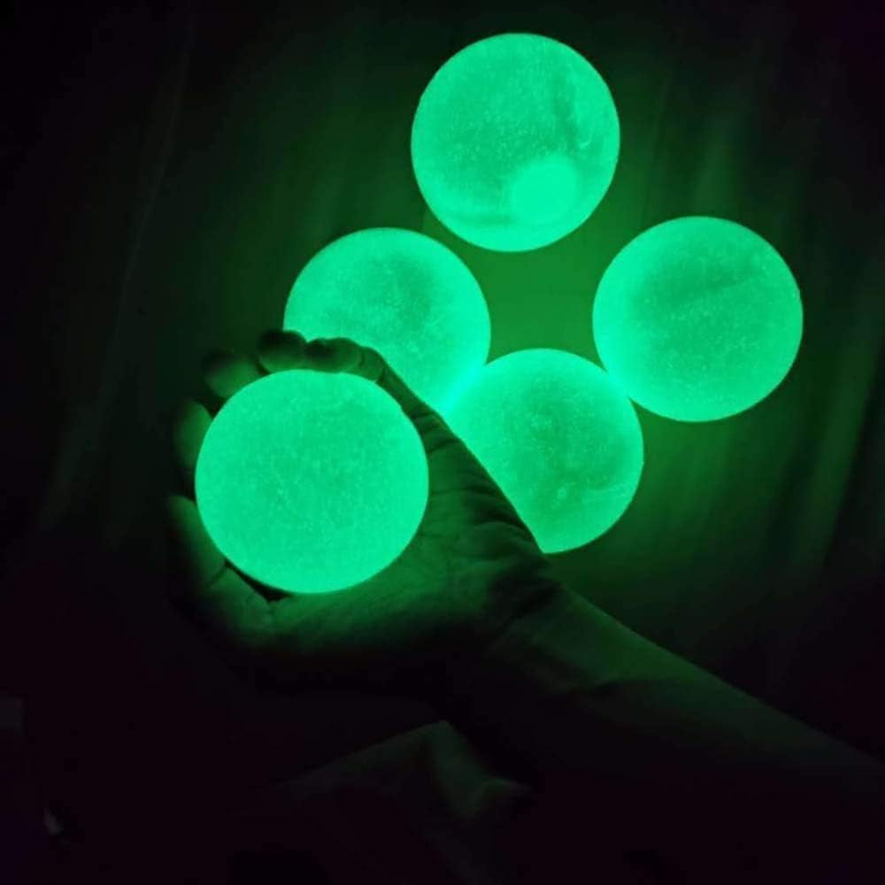 Sticky Ceiling Balls, Sticky Balls for Ceiling, Stress Relief Glow Toys Glow in the Dark, Sticky Wall Balls Stuck on the Roof, Tear-Resistant, for Children and Adults