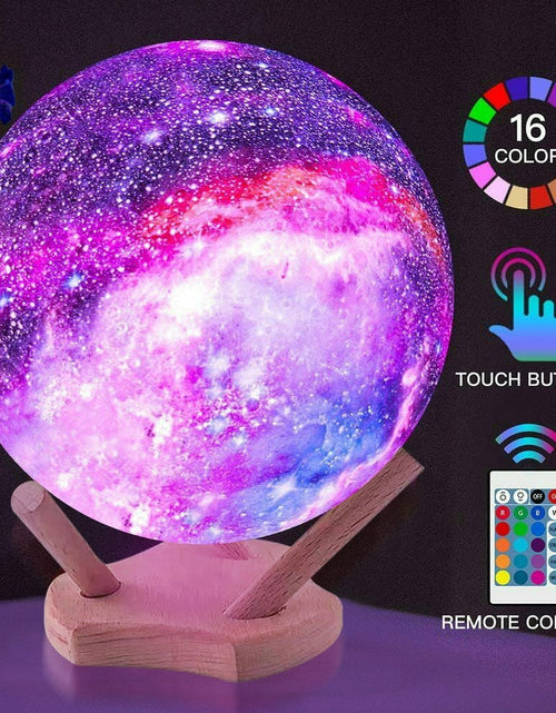 Load image into Gallery viewer, GOODWORLD Moon Lamp, LED 3D Print Moon Night Light, 16 Colors RGB Moon Light with Stand &amp; Remote Control, Remote &amp; Touch Control USB Lamp, for Kids Friends Lover Birthday Gifts, (4/6 In)
