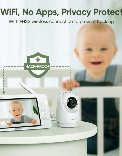 Load image into Gallery viewer, 720P HD Video Baby Monitor with Camera and Audio 7-Inch Screen Secure from Hacking No Wi-Fi
