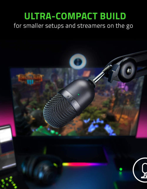 Load image into Gallery viewer, Seiren Mini USB Streaming Microphone: Precise Supercardioid Pickup Pattern - Professional Recording Quality - Ultra-Compact Build - Heavy-Duty Tilting Stand - Shock Resistant - Classic Black
