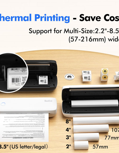 Load image into Gallery viewer, Portable Printers Wireless for Travel, Bluetooth Thermal Printer Compatible with Ios, Android, Laptop, Inkless Mobile Printer for Office, Home, School
