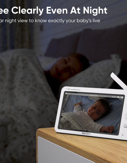 Load image into Gallery viewer, 720P HD Video Baby Monitor with Camera and Audio 7-Inch Screen Secure from Hacking No Wi-Fi
